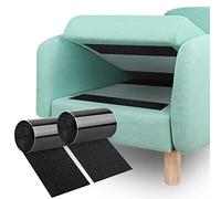 Narisley nastro adesivo con gancio e anello per evitare che i cuscini del divano scivoli, Nastro antiscivolo per cuscini del divano, 15 cm x 3 m, per divano, divano e materasso (nero)