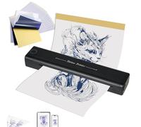 Narkysus Stampante per stencil per tatuaggi, Bluetooth, con 10 fogli di carta di trasferimento, portatile, 203 dpi, ad alta risoluzione, per principianti e artisti, compatibile con smartphone e PC