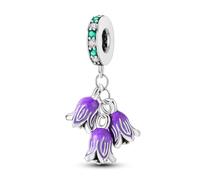 NARMO 925 Charms in Argento Sterling per Pandora Bracciale Lilly Viola della valle Ciondolo Charms per le Donne Ragazze