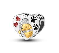 NARMO 925 Sterling Silver Charms Cane Cane Cuore Charm Perline per Pandora Bracciali