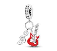 NARMO 925 Sterling Silver Charms per le donne Guitar Dangle Charm per Pandora Bracciale Perline Originali