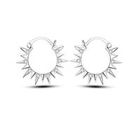 NARMO 925 Sterling Silver Hoop Orecchini a Forma di Sole per le Donne - Semplici e Leggeri