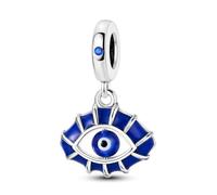 NARMO Charms per Pandora Bracciali 925 Sterling Silver Charm Blue Evil Eye Pendente Pendente per le Donne Ragazze
