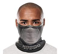 Naroo X5 Scaldacollo 2 in 1 reversibile scaldacollo con fori anti-appannamento e supporto per orecchie antiscivolo, termoregolazione e asciugatura rapida per ciclismo, escursionismo, nero-grigio,