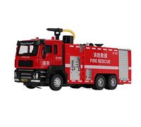 Naroote 1/50 Serbatoio Dell'Acqua Modello di Camion dei Pompieri Giocattolo in Lega Resistente con Spruzzo D'Acqua Tirare Indietro per Bambini di Età 3 Rosso Dimensioni 18.2x5.2x8 Cm