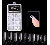 Naroote 100 Unghie Finte, Punte Morbide e Sottili, Unghie Artificiali con Copertura Mezza Copertura Completa in 10 Misure, Ideale per Saloni di, Arte Manicure Fai Te (3)