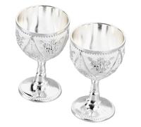 Naroote 2 Pcs Vintage Wine Glass Elegant 3D Relief Rose Flower Pattern