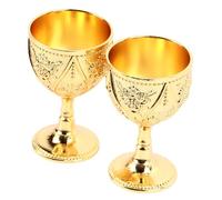 Naroote 2 Pcs Vintage Wine Glass Elegant 3D Relief Rose Flower Pattern