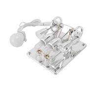 Naroote 4 -Cilinder Stirling Engine, Educational Stirling Engine, High Durity, Facile da Usare, Giocattoli Educativi Ampiamente Utilizzati per gli Studenti per Progetti Scientifici (SILVER)