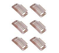 Naroote 40 Fermagli per Parrucca in Acciaio Inossidabile a 9 Denti Che Tengono Saldamente le Estensioni dei Capelli Facile Installazione Nei Saloni di Parrucchiere (Marrone chiaro)