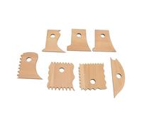 Naroote 7 Pezzi Modellatore per Piedi in Argilla Ceramica, Strumenti per Rifilare Legno di Faggio, Strumento per Scolpire con Diverse Nervature Strutturate, Ideale per Intagliare Materiali in Ceramica