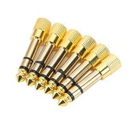 Naroote Adattatore per Cuffie Stereo con Tecnologia di Macinazione per Mixer, Confezione da 6 Convertitori Jack Audio da 3,5 Mm a 6,35 Mm per Ricevitori AV, Resistente Alla Corrosione