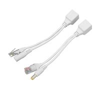 Naroote Adattatore Splinter Poe, ABS e Gomma, DC12V, Adattatore Splinter Poe Impermeabile, Plug-and-play, Trasmissione del Segnale Stabile, Facile da Installare, per Office (WHITE)