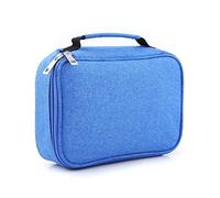 Naroote Astuccio per Matite di Grande capacità con 72 Scomparti, Astuccio Multifunzione Pieghevole in Tessuto, Organizer per Cancelleria con Slot Elastici e Tracolla, Ideale per gli Studenti (BLUE)