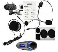 Naroote Auricolare Bluetooth per Casco Moto, Altoparlanti per Casco, Auricolare Motoslitta per Bici con Supporto Radio FM Interfono Bidirezionale Luci RGB IP65 Resistente Alla Pioggia, Ideale per ATV