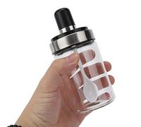 Naroote Barattolo per Condimenti in Vetro con Cucchiaio per Uso, Bottiglia Trasparente per Sale e, Compatto e Resistente per la Casalinga, 6,5 X 14,7 Cm