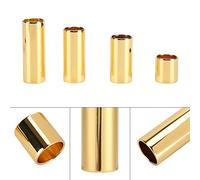 Naroote Barre di Scorrimento per Chitarra Precise in Metallo per un Suono Chiaro e un Sostegno Superiore per Chitarra Elettrica, Folk, Basso, Mandolino e Banjo, Set da 4 Pezzi Dorati