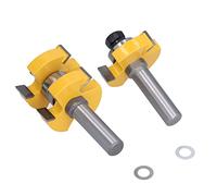 Naroote Bit Router, Strumento Router 1/2in Gambo 2pcs T Forma 3 Denti 2 Taglierina per la Lavorazione del Legno con Guarnizione e Lingua di Stoccaggio e Bit Scanalatura per la Lavorazione del Legno