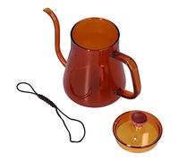 Naroote Bollitore per caffè da Versare Sopra da 350 Ml, Bollitore a Collo di Cigno in Vetro Borosilicato, Macchina per caffè Isolata con Coperchio, Ideale per Casa, Ufficio e Campeggio (15,75