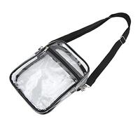 Naroote Borsa a Tracolla Visibile all'interno della Borsa Messenger Trasparente in PVC Approvato per lo Stadio per Lavoro e Affari Nera (L)