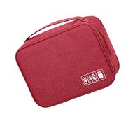 Naroote Borsa Portaoggetti per Gadget Digitali, Custodia Separata per Cavo Dati Portatile Regolabile per la Casa (WINE RED)