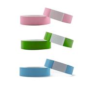 Naroote Braccialetti di Carta Sintetica Impermeabile da 300 Pezzi per Eventi Braccialetti di Carta Usa e Getta per Parchi Acquatici, Parchi Divertimenti, Sale Giochi (Verde Rosa Blu)