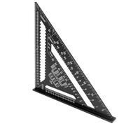 Naroote Carpenter Triangolare Righello, Metrica 30 Cm 45 90 Gradi Misura Dagli Strumenti Quadrati di Rafter Scale Trasparenti per la Ristrutturazione Domestica (BLACK)