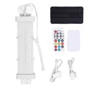 Naroote Cavo PSU ARGB, Cavo di Alimentazione GPU 2x8 PIN in Silicone Morbido con 120 Perline LED Ed Effetto Luce Meteora, per Custodia del PC e Decorazione della (Controller SK3)