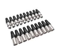 Naroote Connettore XLR da 20 Pezzi, Connettori per Cavo Microfono in Lega di Zinco, Connettori per Cavo a 3 Pin a Saldare con Alta conduttività, Ideali per Microfoni, Mixer e Amplificatori (SILVER