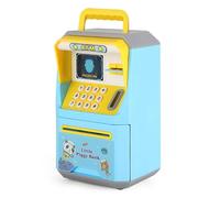 Naroote Contenitore per Monete Salvadanaio Elettrico Portatile Riconoscimento Facciale Simulato Messaggio Vocale per Bambini Bank Opzioni Lingua Inglese/Cinese (Blue)