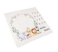 Naroote Coperta Fotografica per Bambini con Motivo Ghirlanda Mensile, Morbida e Resistente, per Oggetti di Scena Fotografici, 100x100 Cm