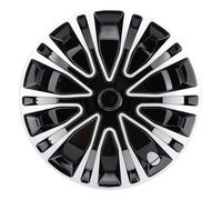 Naroote Coprimozzo Copriruota da 15 Pollici, 4 Coprimozzi Universali per Ruote in Acciaio da 15 Pollici con Design a Scatto per SUV per Camion Auto (Argento Nero)