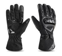 Naroote da Corsa Powersports Resistenti Alle Cadute Touchscreen Nocche Rigide Traspiranti per la Guida in Moto Pelle in Microfibra Nera (L)