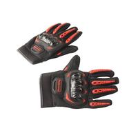 Naroote da Moto Touch Screen, Traspiranti a Intere, con Armatura in Plastica Rigida con Nocche, Ideali per l'uso di Smartphone e Dispositivi di Navigazione (rosso)