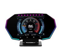 Naroote Display HUD per Auto, Tachimetro GPS OBD2 con Avvisi di velocità Eccessiva Sulla Temperatura dell'acqua, per Veicoli Derv a Benzina Dopo il 1996