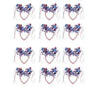 Naroote Fascia per Capelli Festiva Patriottica 12 Pezzi, Stella di Orpello | Decorazione Lucente, Vestibilità Elastica Comoda, Leggero, per la Sfilata del 4 Luglio, Giorno dell'Indipendenza