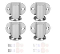 Naroote Fermaporta Magnetico da 4 Pezzi, Silenzioso e Resistente | Supporto da Pavimento Color Argento, Antiruggine, Adatto per Spazi Fino a 23 Mm, Due Metodi Installazione per Porte Pesanti