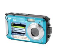 Naroote Fotocamera 4K 56MP, Messa a Fuoco Automatica Fotocamera per Biancheria Intima Impermeabile HD da 10 Piedi Scheda di Memoria 64G per Immersioni (BLUE)