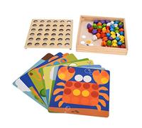 Naroote Giocattoli Coordinati con Tavola a Mosaico, Puzzle con Picchetti a Fungo, Materiale Premium Non Tossico, Bordi Arrotondati con Custodia per l'apprendimento Educativo (Unghie a fungo per la