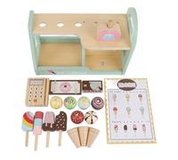 Naroote Giocattoli per Gelato in Legno Gioco Realistico Accessori Alimentari Bancone Gelato Set da Gioco per Bambini, Favorendo L'immaginazione e la creatività, Incoraggiando