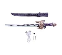 Naroote Giocattolo a Sciabola Illuminato a LED con Spada Illuminata RGB con 7 modalità di Colore Sensore Sonoro e Getto di Fumo per Regali di Compleanno per Feste Cosplay (Purple)