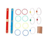 Naroote Gioco di Lancio Dell'anello, Base Portatile in Legno con 5 Bastoncini e 13 Anelli per Giochi All'aperto Al Coperto, Festa in Famiglia in Giardino in Campeggio Sulla Spiaggia