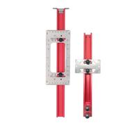 Naroote Guida per Trapano in Acciaio Inossidabile, Lega di Alluminio, Guida per Trapano da 400 Mm, con Spaziatura tra i Fori 64/96/128/192 Mm, Scala Incisa, Maniglia per Porta, Ca