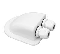 Naroote Ingresso Cavo Doppio Pressacavo Solare per Yacht IP68 Accessorio Alloggiamento in ABS Impermeabile Adatto per Uso Esterno (White)