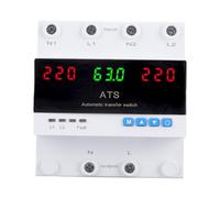 Naroote Interruttore di Trasferimento Manuale Automatico 63A, Selettore di Fase Prioritario L1, Display LED 50 60Hz ATS per Montaggio su Guida Din, Interruttore di Trasferimento Certificato CE,