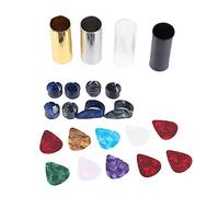 Naroote Kit di Accessori per Chitarra Scatola in Ferro per Lettino per Dita con Cursore in Celluloide di Alta qualità per Musicisti Professionisti