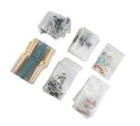 Naroote Kit di Componenti Elettronici Diodi LED Ad Alta Precisione Condensatori Transistor per Appassionati 100 LED 600 Resistori 120 Condensatori 300 Ceramici