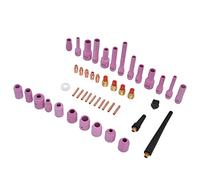 Naroote Kit di Lenti per Gas TIG Dimensioni Assortite con Rame Resistente e Materiale Ceramico per Accessori per Torce di Saldatura WP9/20/25 46 Pezzi