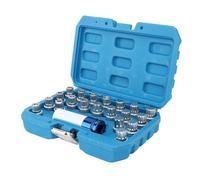 Naroote Kit di Strumenti per la Rimozione di Dadi per Alette di Bloccaggio delle Ruote da 21 Pezzi in Acciaio Cromato Durevole per L'installazione di R50 R52 R53