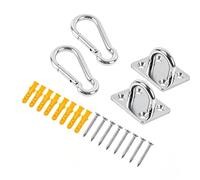 Naroote Kit Gancio per Occhiello per Imbottitura Resistente per Ala S dell'amaca, Spessore 5 Mm, Confezione da 2 |Capacità 500 Libbre, Acciaio Inossidabile, Ganci da Soffitto per Interni Ed Esterni